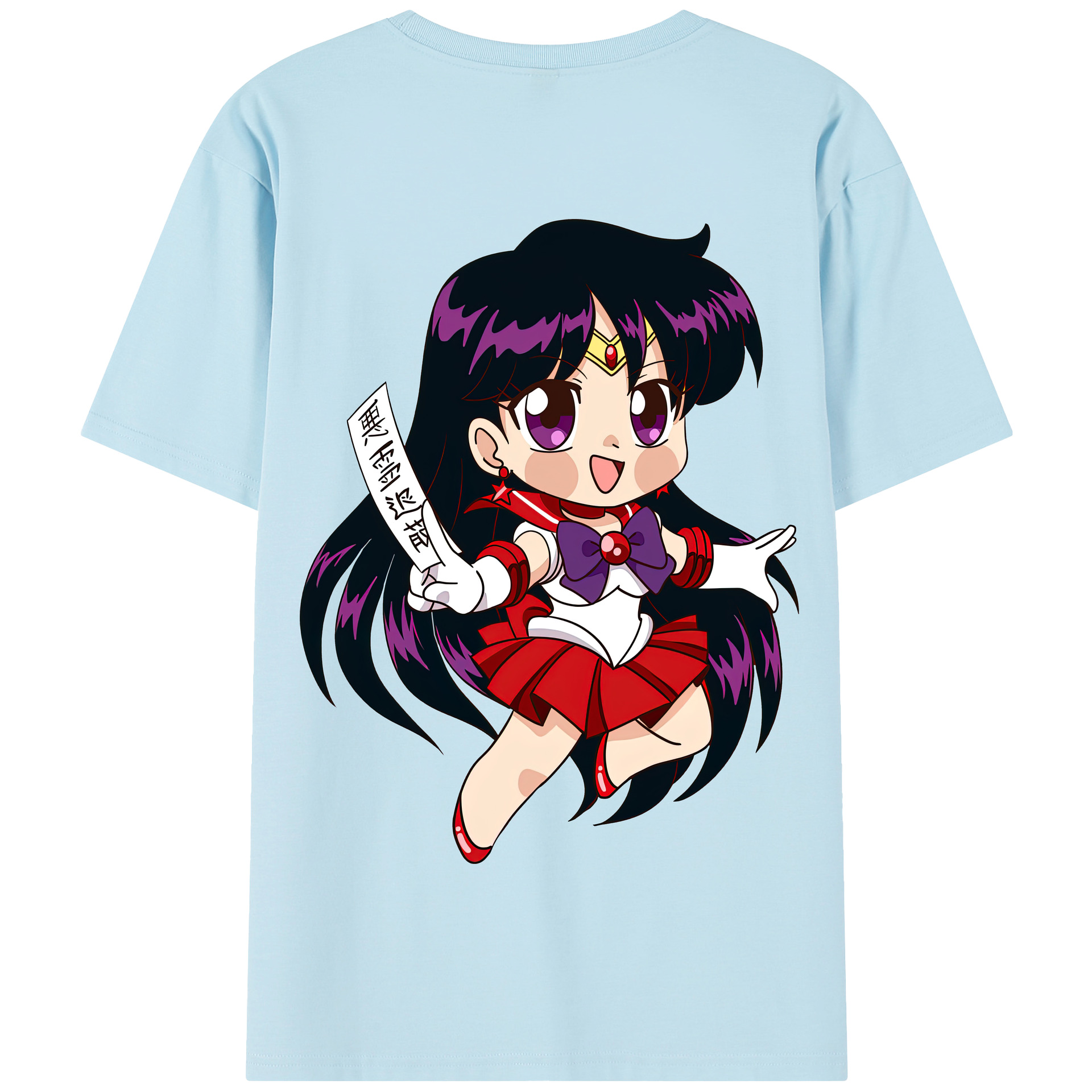 （画像用） 美少女戦士セーラームーン 火野レイ ひの レイ Sailor Moon Hino Rei （セーラーマーズ,Sailor Mars） 綿100％半袖Tシャツ（背面プリント）